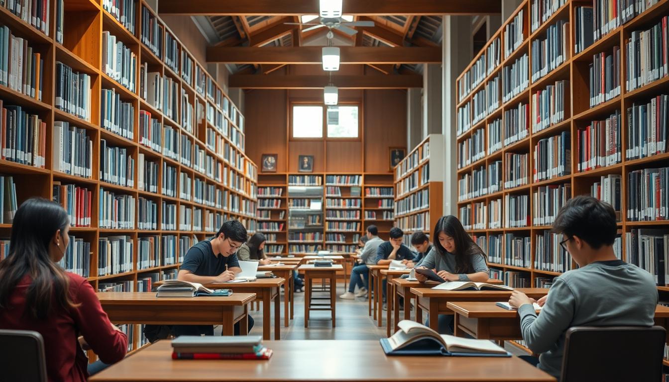 Students collaborating in study space